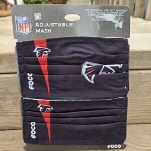 NEW 2 PK‎ NFL Game Day Atlanta Falcons Adult Adjustable Face Mask Covering NoCo